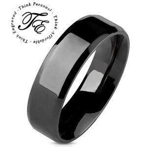 Men's Black Promise Ring Band - Guys Black Promise Ring - Male Promise Ring